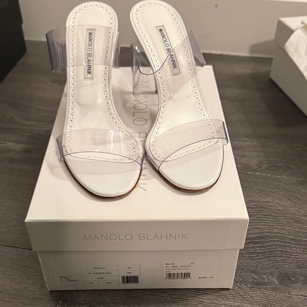 Manolo Blahnik Transparent Strap Heels
